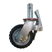 Rodaja Giratoria Placa Troquelada Hule tipo Tractor Aluminio Freno Pedal Polivom