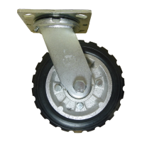 Rodaja Giratoria Placa Troquelada Hule tipo Tractor Aluminio Polivom