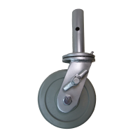 Rodaja Giratoria Placa Troquelada Rueda Poliuretano Integral Freno Mariposa Polivom